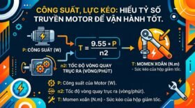 Công suất, lực kéo: Hiểu tỷ số truyền motor để vận hành tốt.