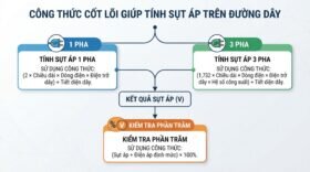 Công thức cốt lõi giúp tính sụt áp trên đường dây.