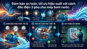 Đảm bảo an toàn, tối ưu hiệu suất với cách đấu điện 3 pha cho máy bơm nước.