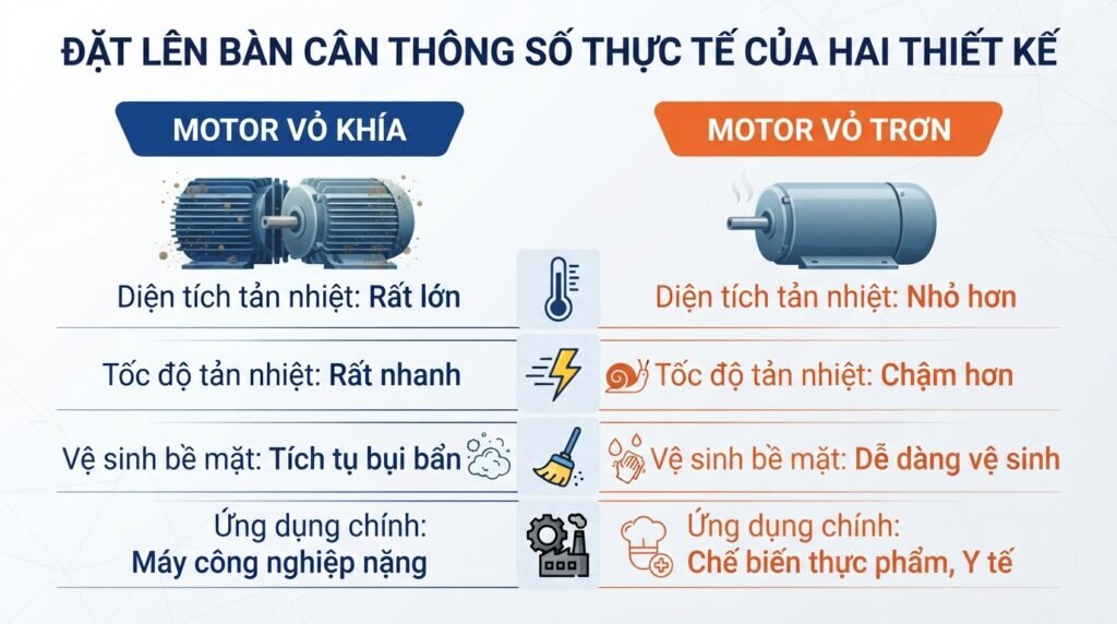 Đặt lên bàn cân thông số thực tế của hai thiết kế.