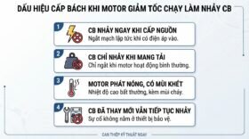Dấu hiệu cấp bách khi motor giảm tốc chạy làm nhảy CB.