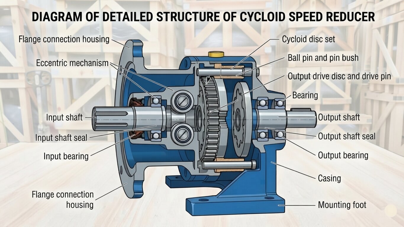 Detailed structure of the cycloidal gearbox