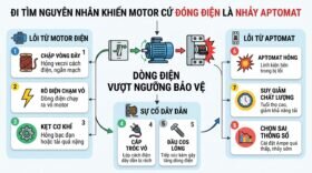 Đi tìm nguyên nhân khiến motor cứ đóng điện là nhảy aptomat.