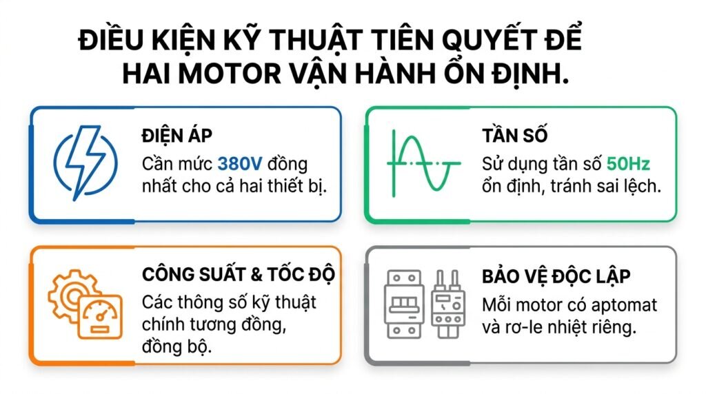 Điều kiện kỹ thuật tiên quyết để hai motor vận hành ổn định.