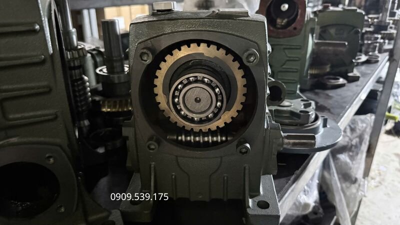 Bộ phận bên trong của hộp giảm tốc mới thay.