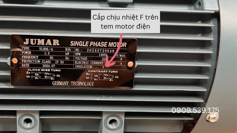 Đọc tem motor để chọn cấp chịu nhiệt phù hợp