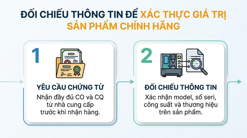Đối chiếu thông tin để xác thực giá trị sản phẩm chính hãng.