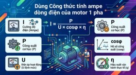 Dùng Công thức tính ampe dòng điện của motor 1 pha
