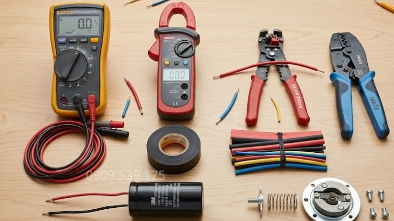 Dụng cụ cần chuẩn bị khi đấu nối công tắc ly tâm