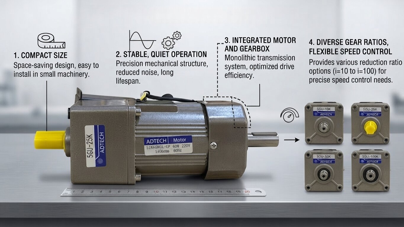 Characteristics of 1-Phase mini gear motor