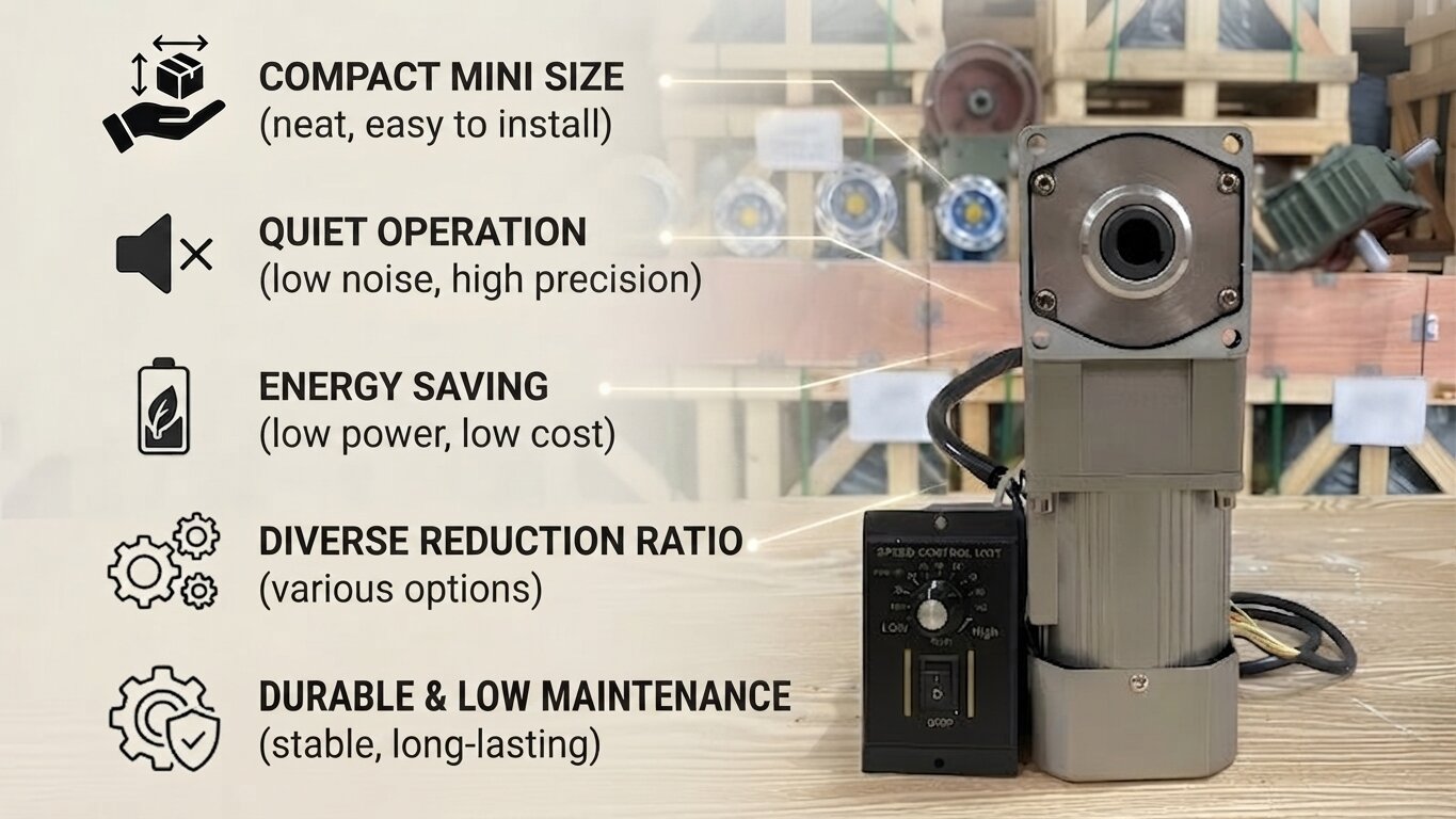 Characteristics of small gear motors below 1.1kW