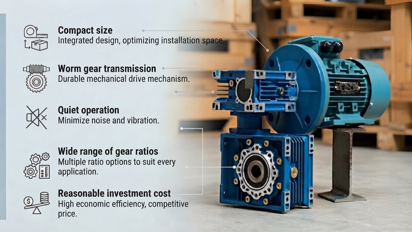 Characteristics of the NMRV gear motor under 1.1kW