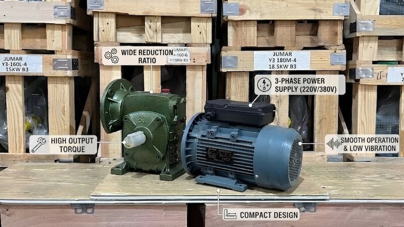 Characteristics of the 3-Phase Worm Gear Motor line