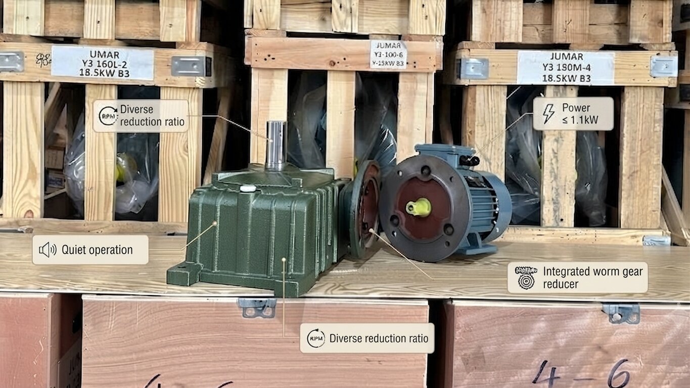 Characteristics of the worm gear motor under 1.1kW