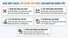 Giải đáp cách lắp khớp nối mềm cho motor giảm tốc.