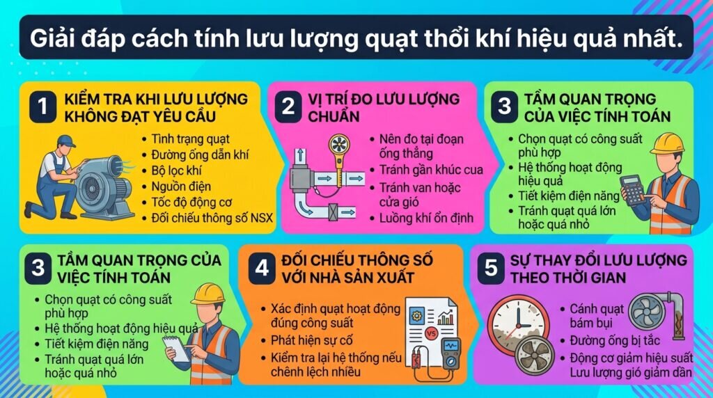 Giải đáp cách tính lưu lượng quạt thổi khí hiệu quả nhất.