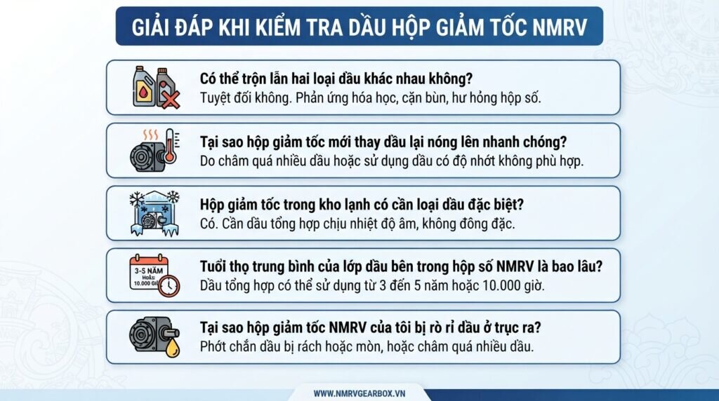 Giải đáp khi kiểm tra dầu hộp giảm tốc NMRV.