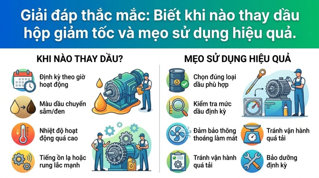 Giải đáp thắc mắc: Biết khi nào thay dầu hộp giảm tốc và mẹo sử dụng hiệu quả.