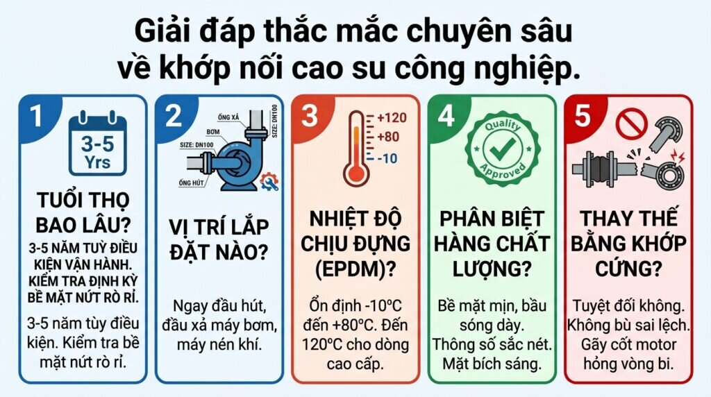 Giải đáp thắc mắc chuyên sâu về khớp nối cao su công nghiệp.