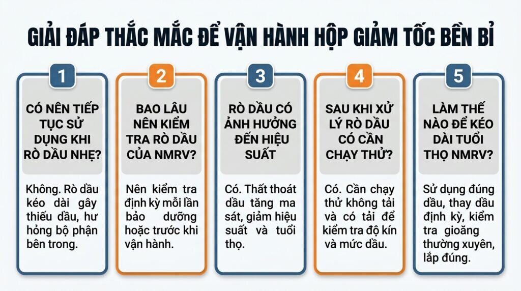 Giải đáp thắc mắc để vận hành hộp giảm tốc bền bỉ.