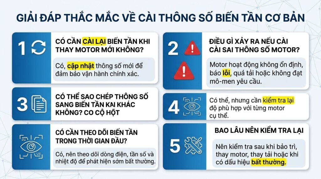 Giải đáp thắc mắc về cài thông số biến tần cơ bản.