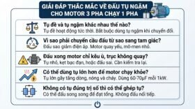 Giải đáp thắc mắc về đấu tụ ngậm cho motor 3 pha chạy 1 pha.