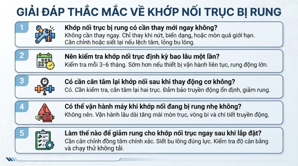 Giải đáp thắc mắc về khớp nối trục bị rung.