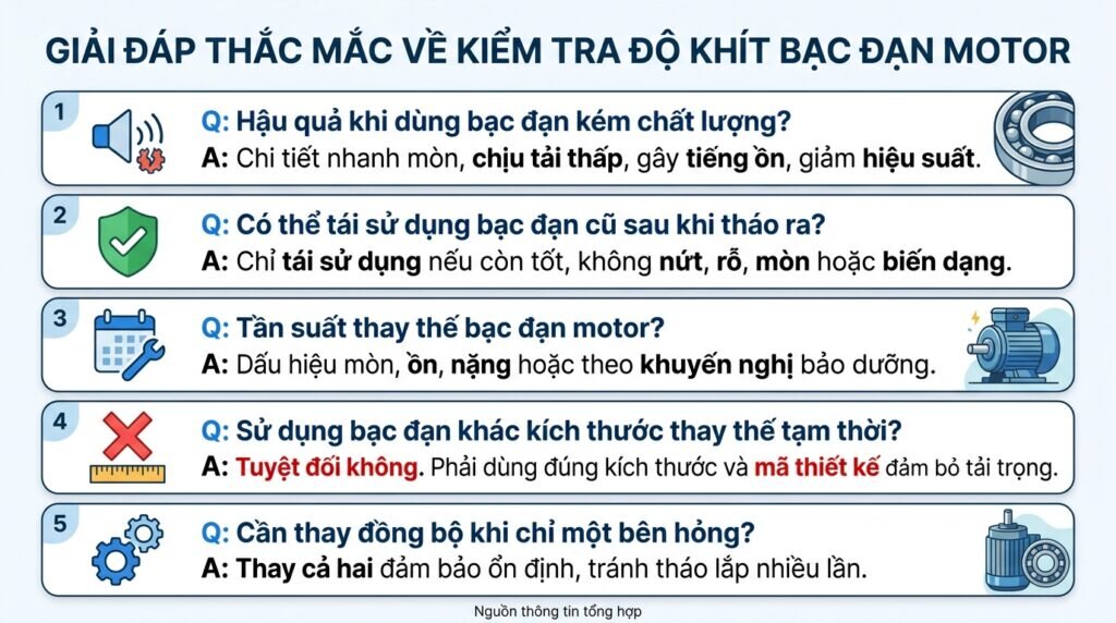 Giải đáp thắc mắc về kiểm tra độ khít bạc đạn motor.