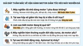 Giải đáp thắc mắc về vận hành motor giảm tốc kéo máy nghiền đá.