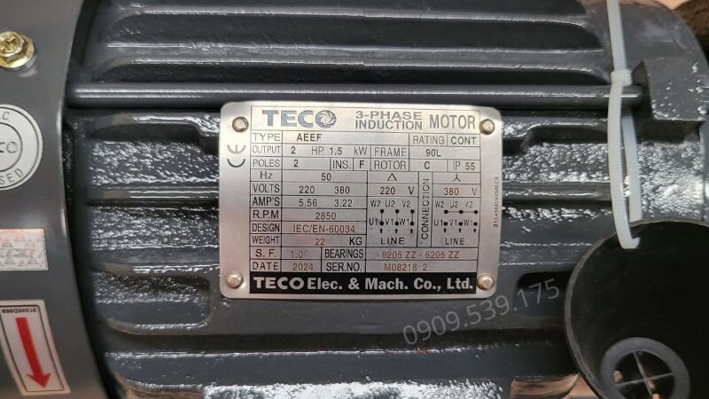 Giải mã các thông số trên tem của máy bơm nước TECO