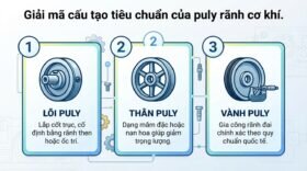 Giải mã cấu tạo tiêu chuẩn của puly rãnh cơ khí.
