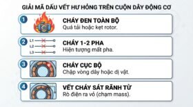 Giải mã dấu vết hư hỏng trên cuộn dây động cơ.