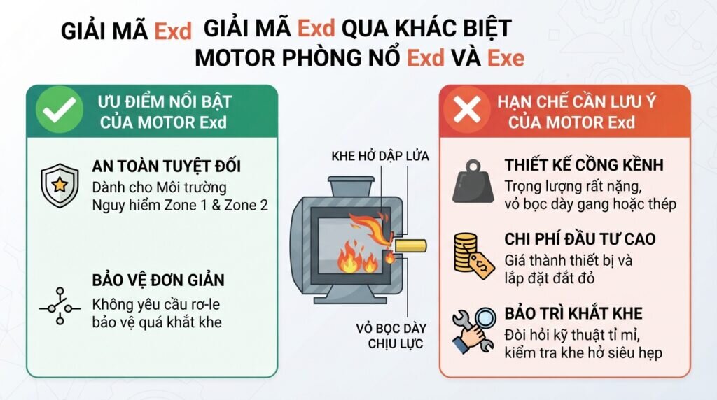 Giải mã Exd qua khác biệt motor phòng nổ exd và exe.