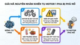 Giải mã nguyên nhân khiến tụ motor 1 pha bị phù nổ.