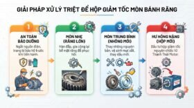 Giải pháp xử lý triệt để hộp giảm tốc mòn bánh răng.