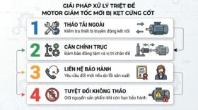 Giải pháp xử lý triệt để motor giảm tốc mới bị kẹt cứng cốt.
