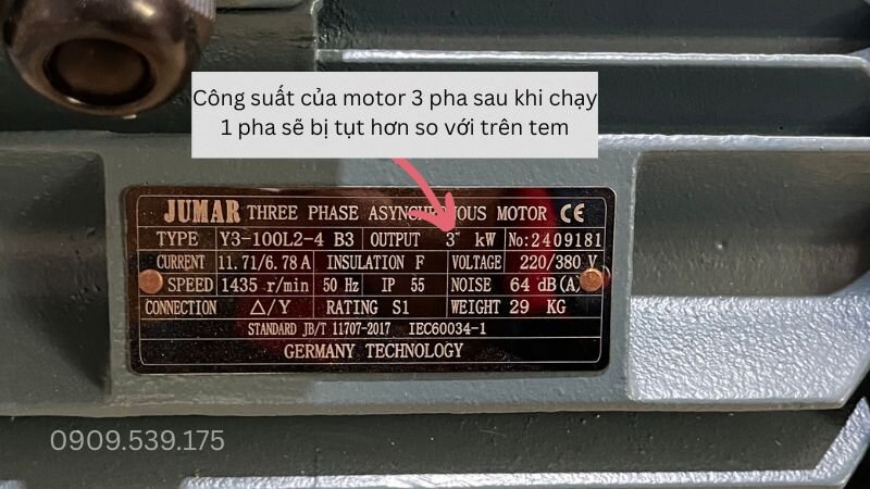 Giới hạn khi đấu tụ ngậm cho động cơ 3 pha