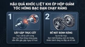 Hậu quả khốc liệt khi ép hộp giảm tốc hỏng bạc đạn chạy ráng.