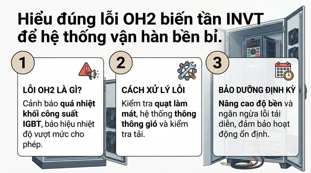 Hiểu đúng lỗi OH2 biến tần INVT để hệ thống vận hành bền bỉ.