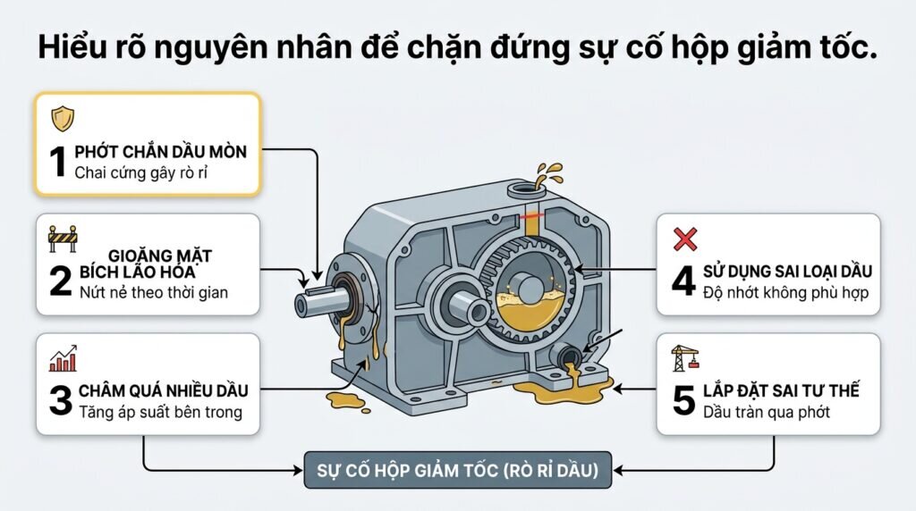 Hiểu rõ nguyên nhân để chặn đứng sự cố hộp giảm tốc.
