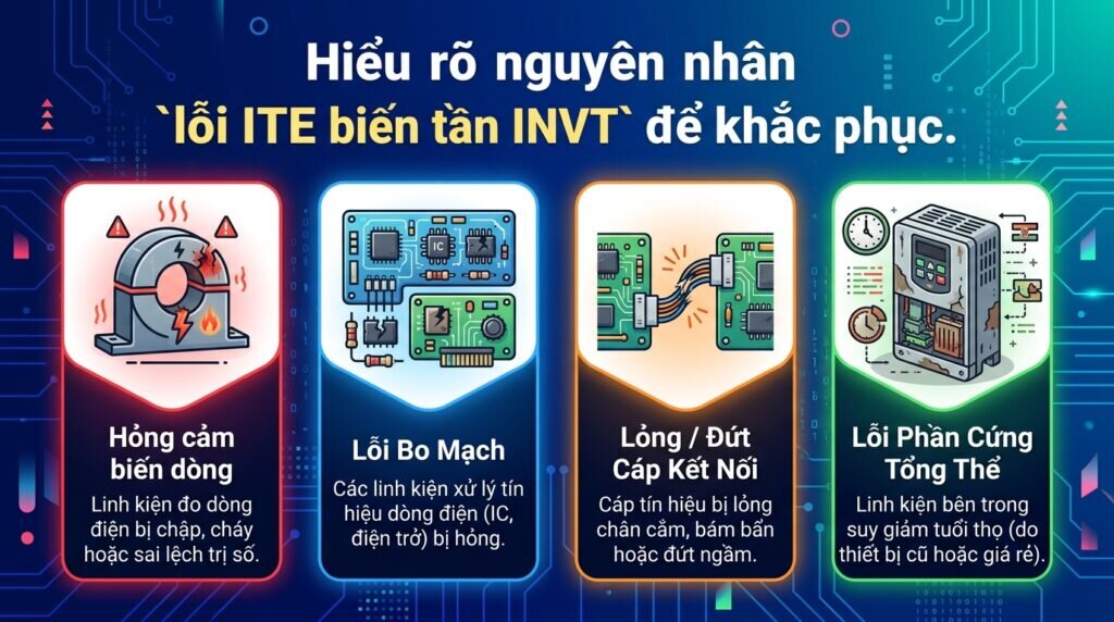 Hiểu rõ nguyên nhân `lỗi ITE biến tần INVT` để khắc phục.