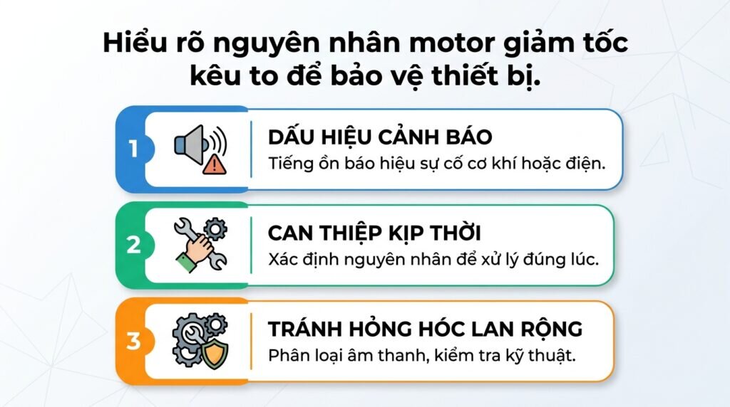 Hiểu rõ nguyên nhân motor giảm tốc kêu to để bảo vệ thiết bị.