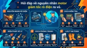 Hỏi đáp về nguyên nhân motor giảm tốc rò điện ra vỏ.