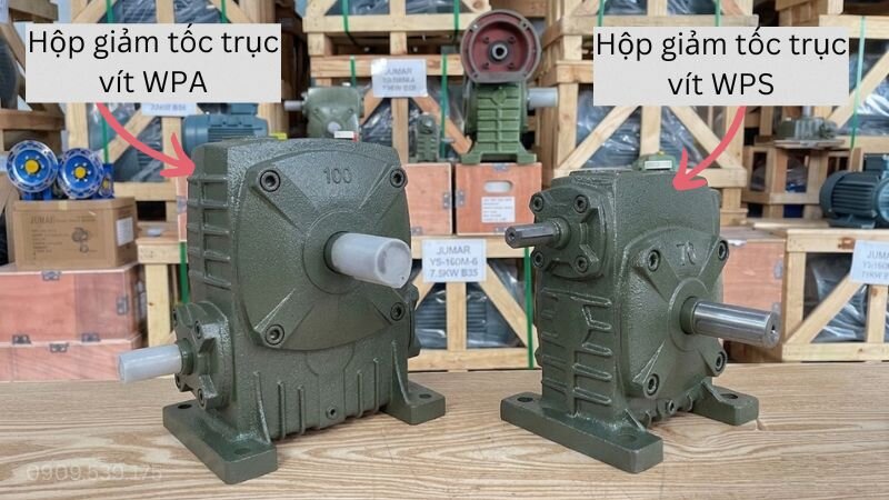 Hộp giảm tốc trục vít WPA WPS vỏ gang cho tời nâng hạ