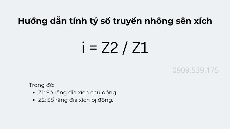 Hướng dẫn tính tỷ số truyền nhông sên xích