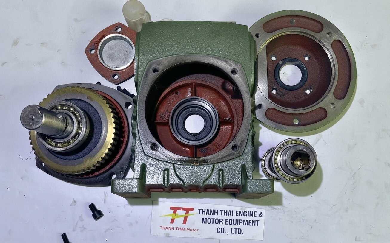 Internal structure of the worm gearbox