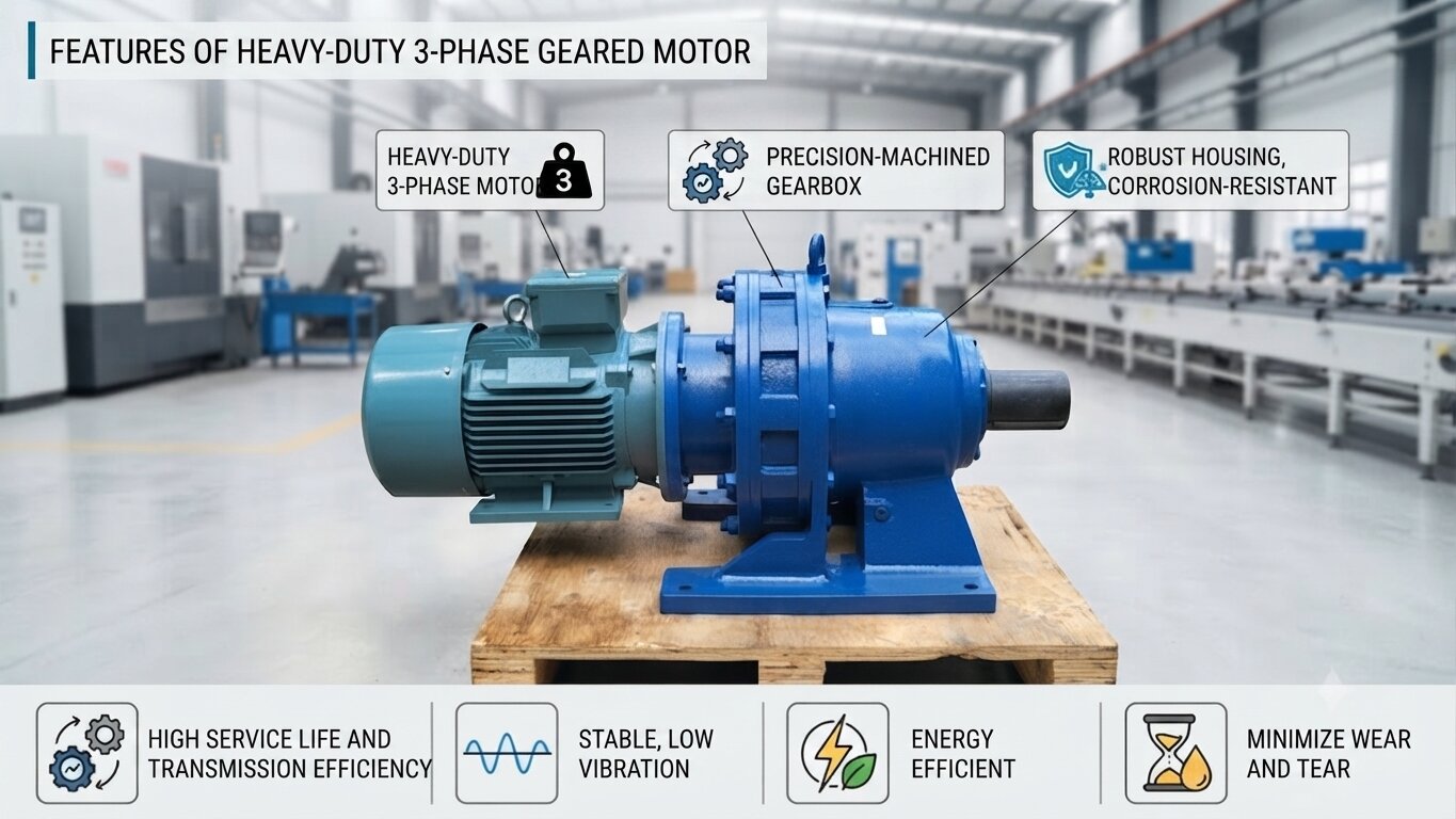 Key features of 3-phase heavy duty gear motor