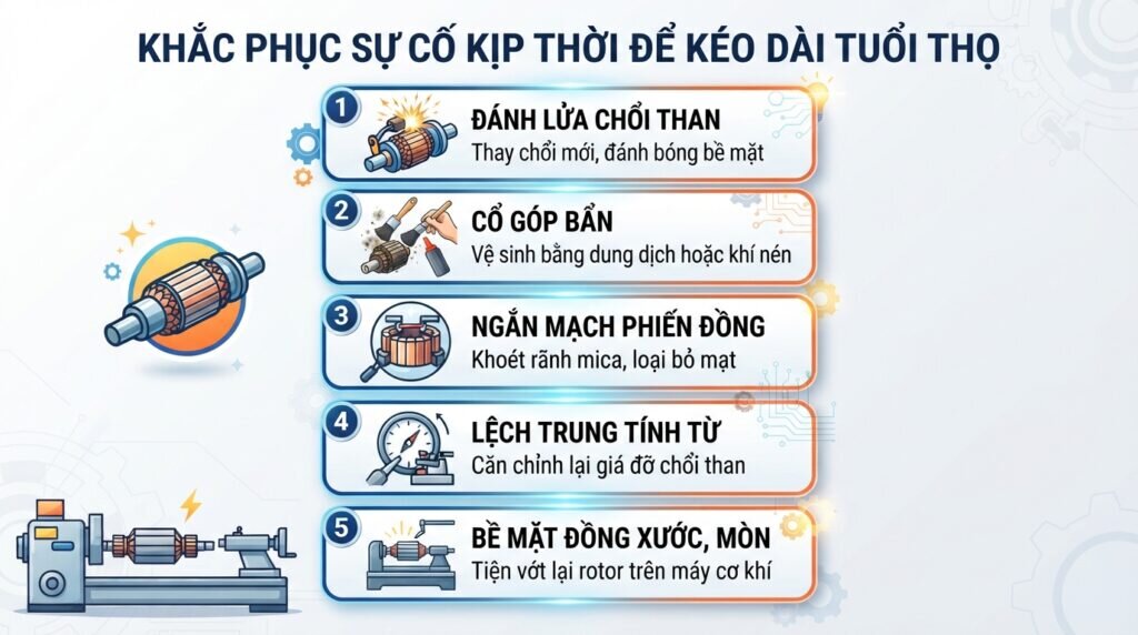 Khắc phục sự cố kịp thời để kéo dài tuổi thọ.