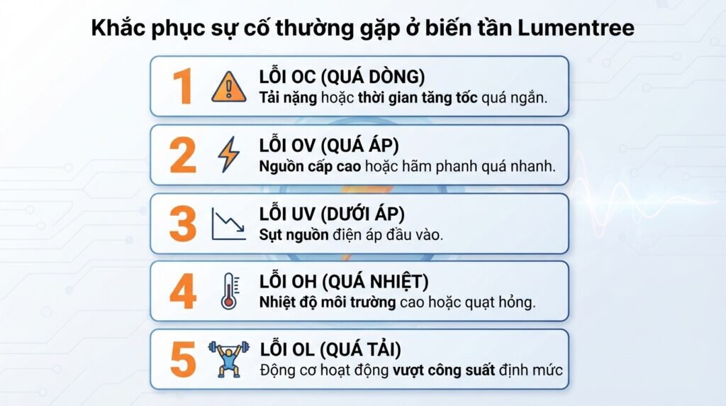 Khắc phục sự cố thường gặp ở biến tần lumentree