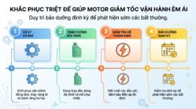 Khắc phục triệt để giúp motor giảm tốc vận hành êm ái.
